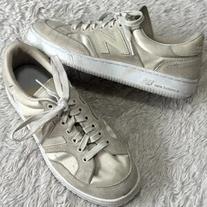New Balance Pro Court Cup Women's 7 Cream Beige Satin Suede Sneakers
